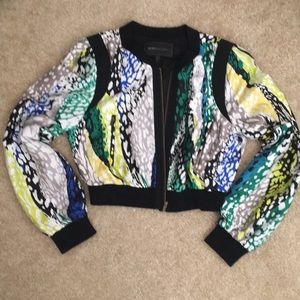 BCBGMaxAzria print crop jacket